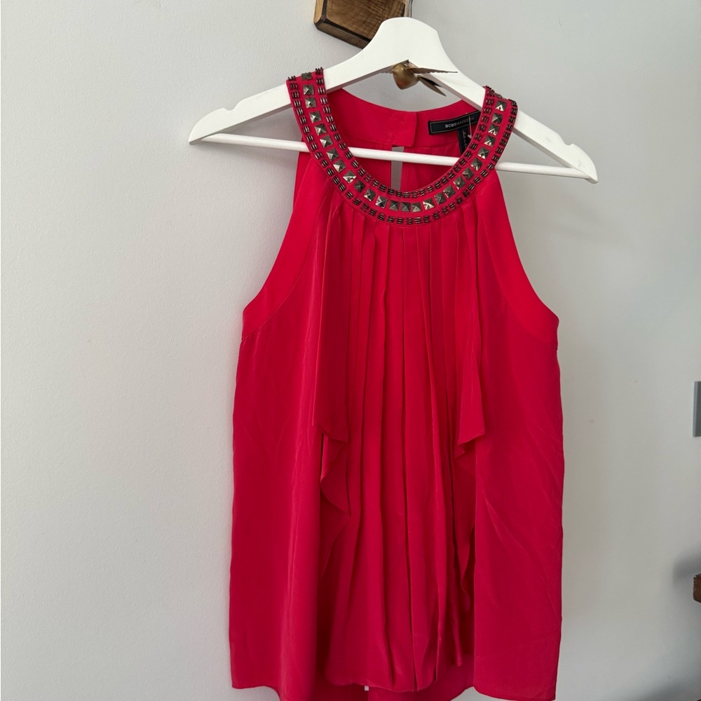 Embellished Pink Sleeveless Top